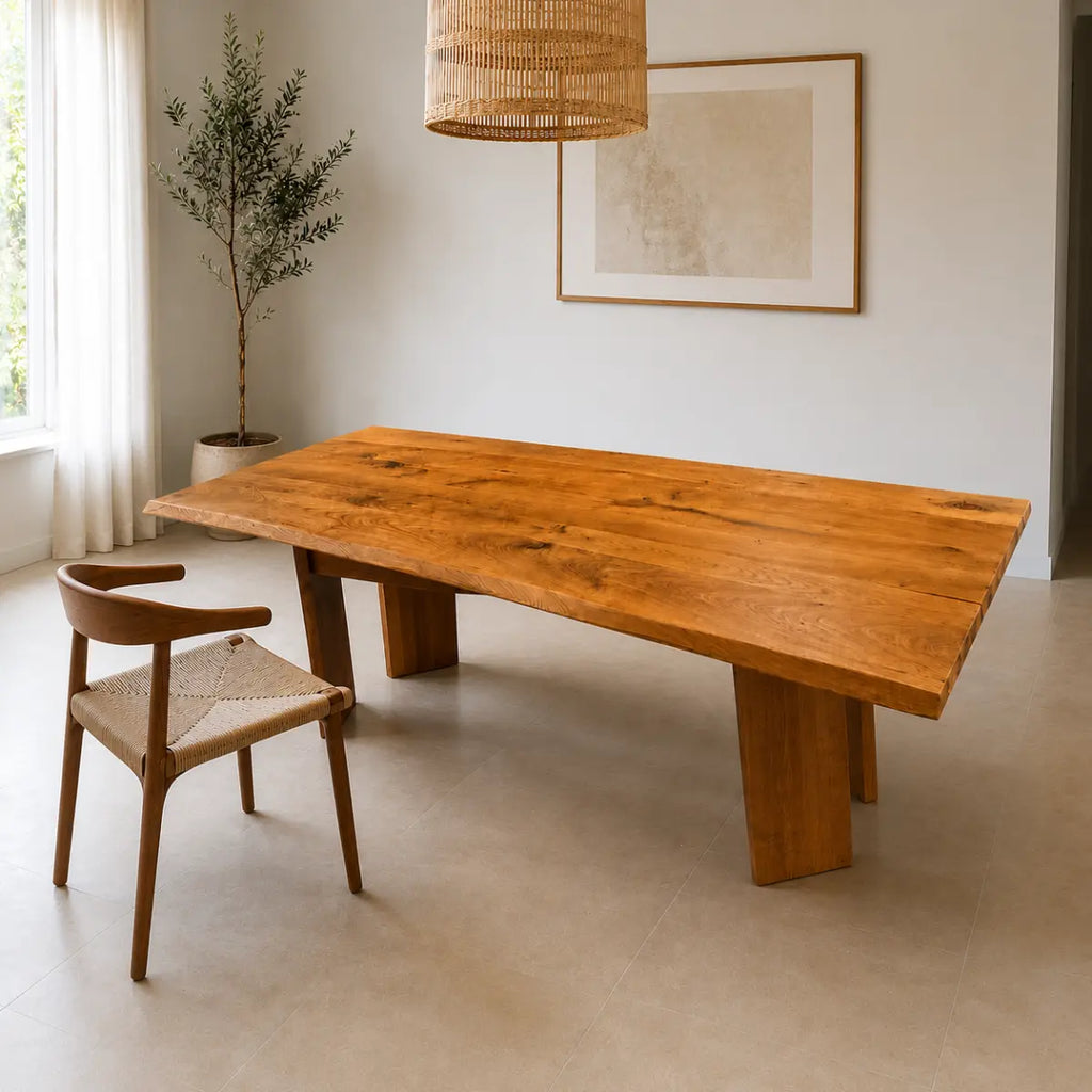 Aivar Oak Wood Dining Table