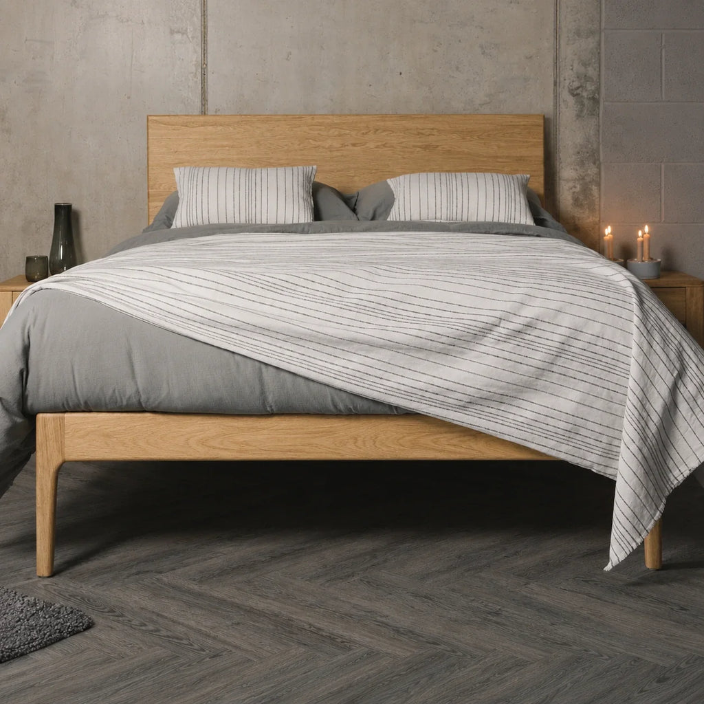 Brick Oak Wood Bed