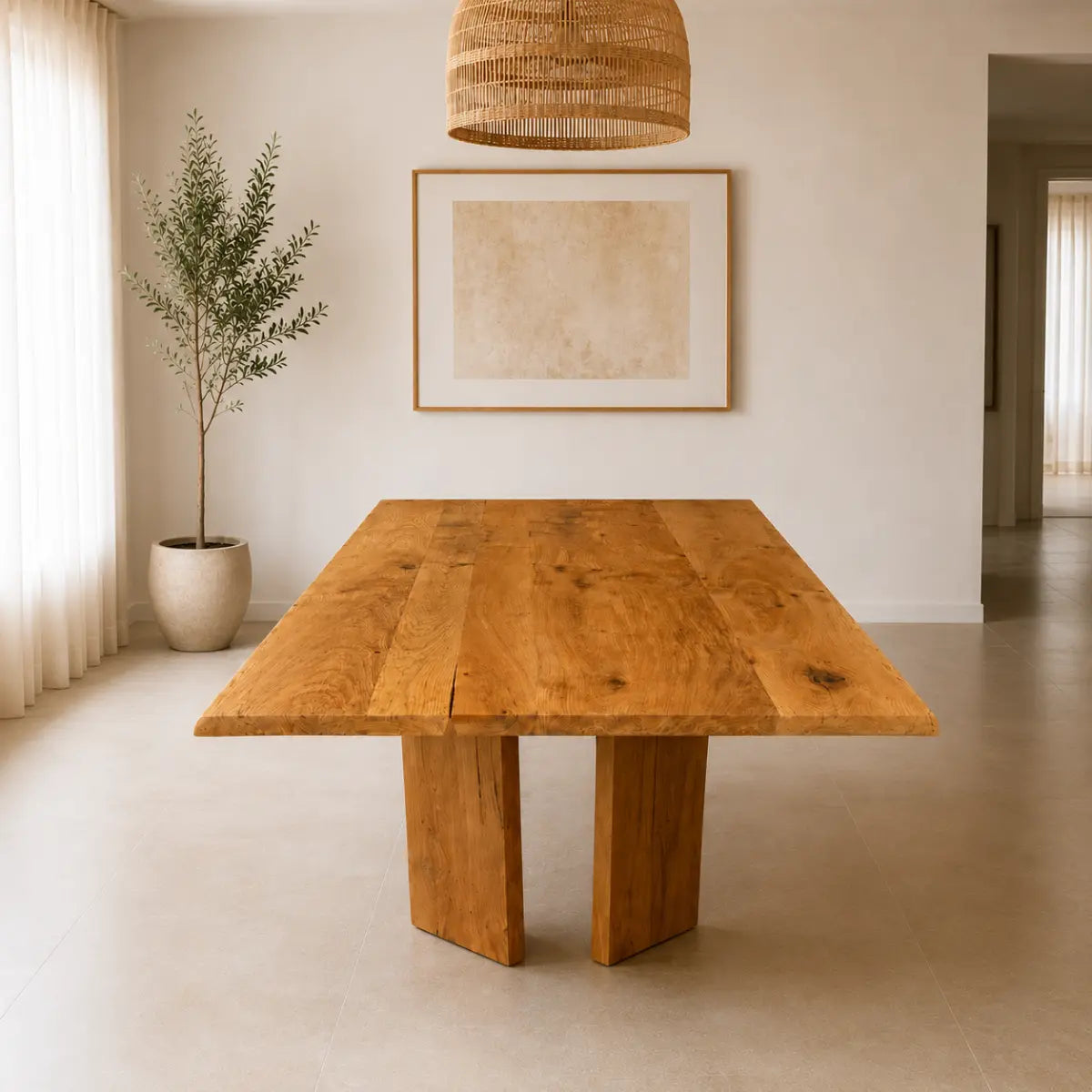 Aivar Oak Wood Dining Table