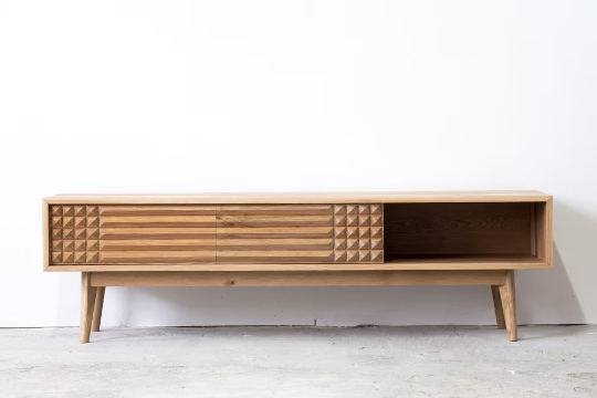 Malena Oak Wood Sideboard front view