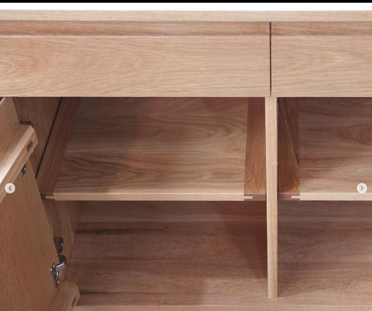 Jaren Oak Wood Cabinet interior view