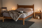 Aidan Walnut Wood Bed design