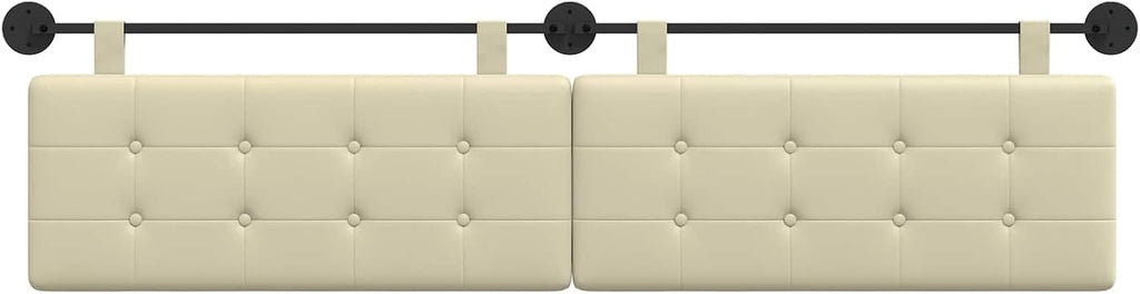 vidaXL Hanging Headboard Cream Faux Leather