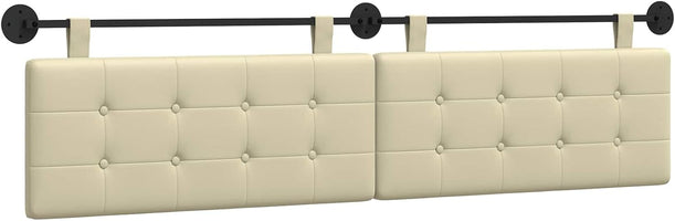 vidaXL Hanging Headboard Cream Faux Leather