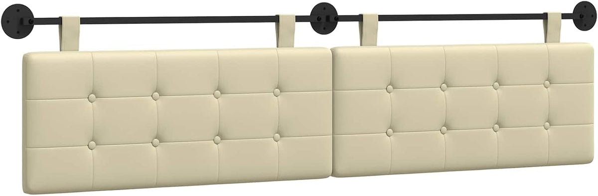 vidaXL Hanging Headboard Cream Faux Leather
