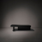 Brutalist Solid Walnut Wooden Har Coffee Table
