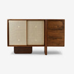 Solgaleo Walnut Wood Sideboard front view