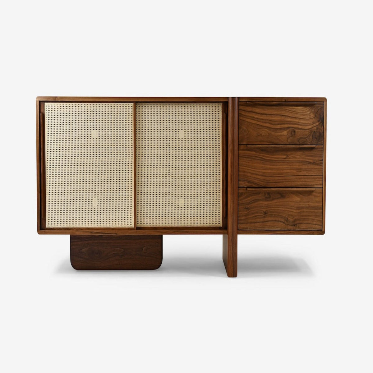 Solgaleo Walnut Wood Sideboard front view