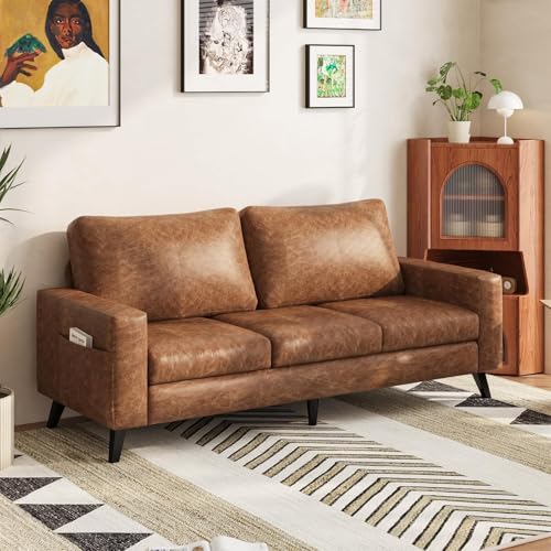 YODOLLA 3-Seater Faux Leather Sofa