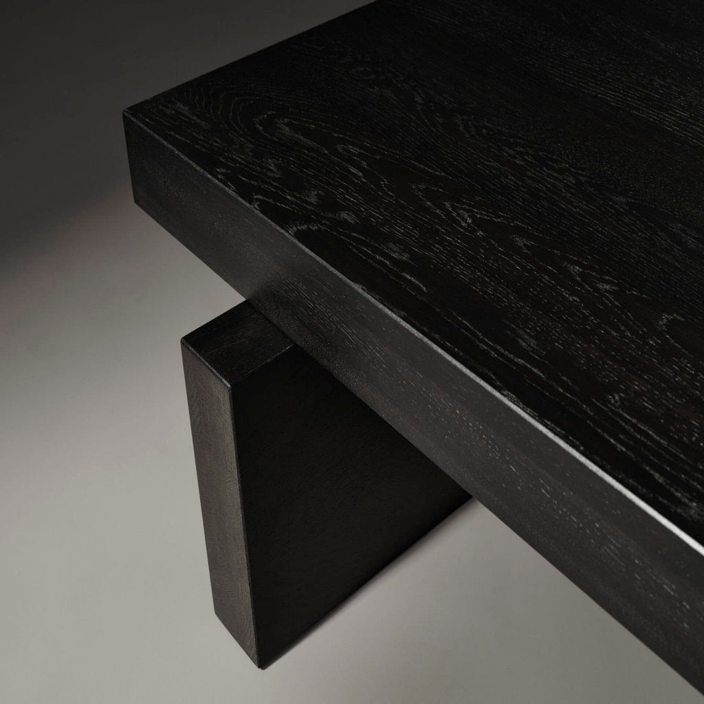 Brutalist Solid Walnut Wooden Har Coffee Table