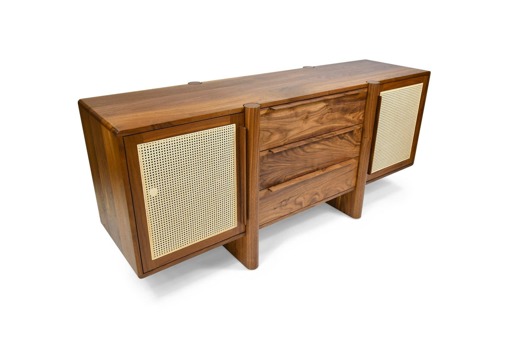 Rayquaza Walnut Wood Sideboard front view