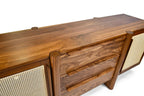 Rayquaza Walnut Wood Sideboard wide top surface texture