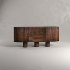 Arceus Walnut Wood Cabinet & Sideboard front view with rich walnut finish