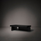 Brutalist Solid Walnut Wooden Har Coffee Table