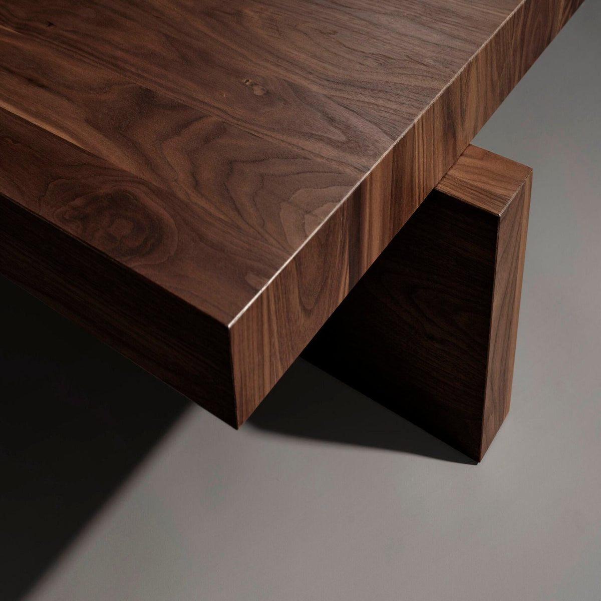Brutalist Solid Walnut Wooden Har Coffee Table