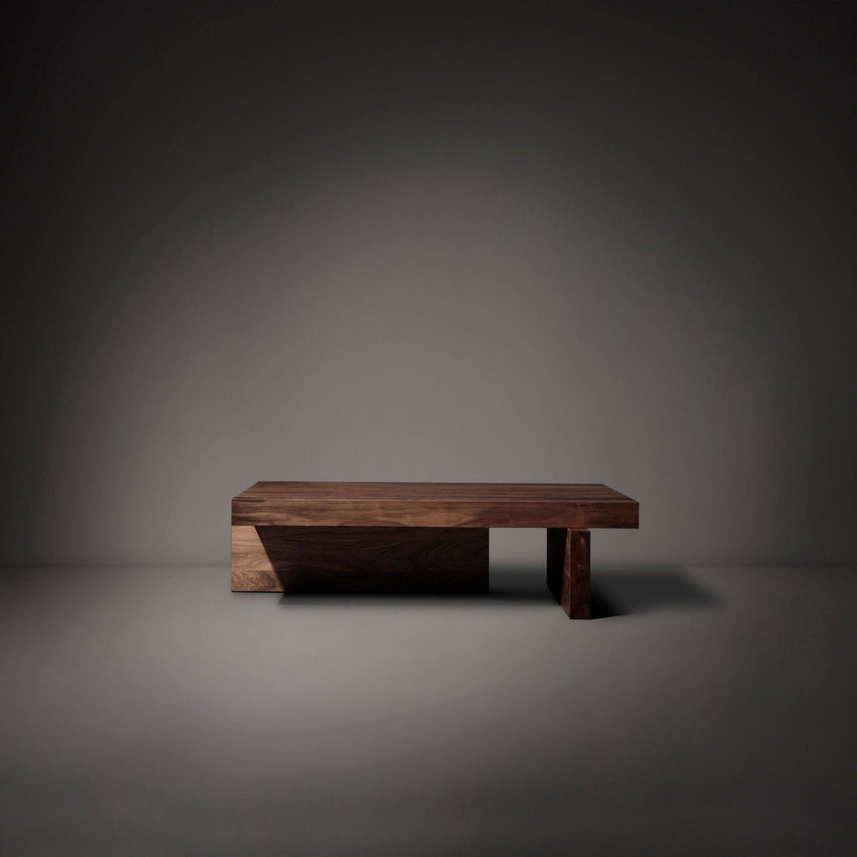 Brutalist Solid Walnut Wooden Har Coffee Table