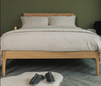 Brick Walnut Wood Bed