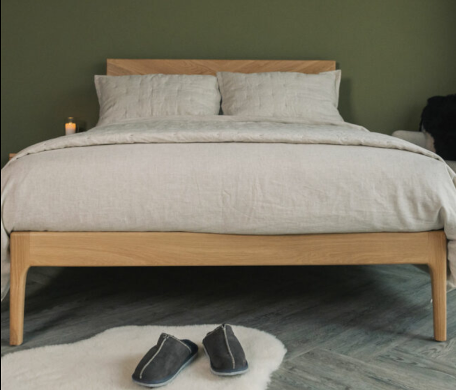 Brick Walnut Wood Bed