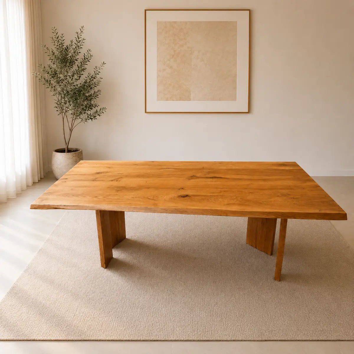 Aivar Oak Wood Dining Table