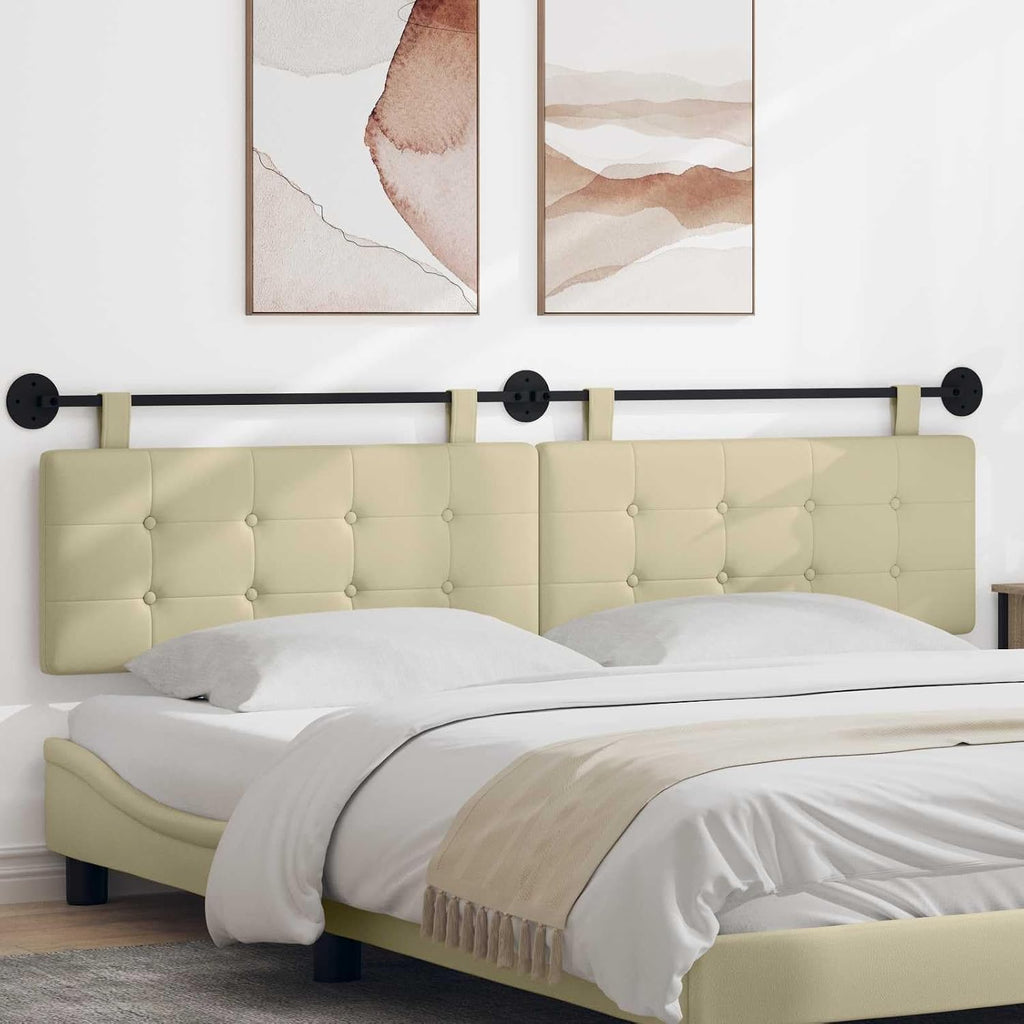 vidaXL Hanging Headboard Cream Faux Leather