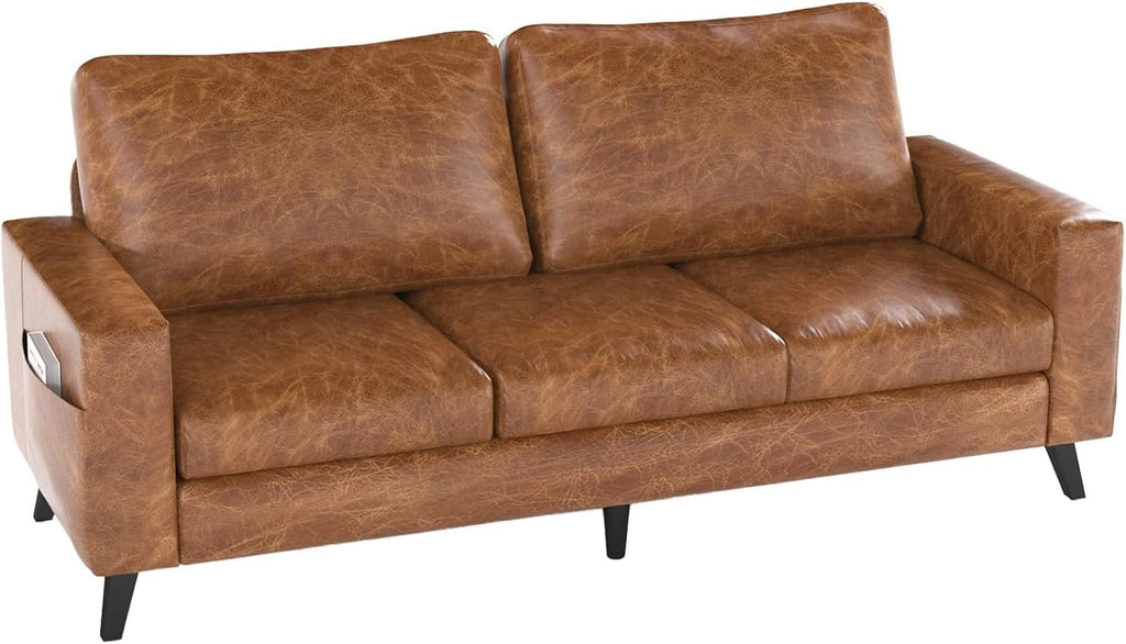 YODOLLA 3-Seater Faux Leather Sofa