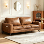YODOLLA 3-Seater Faux Leather Sofa