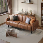 Modern leather sofa bed with storage