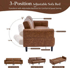 Modern leather sofa bed with storage