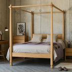 Aba Oak Wood Poster Bed