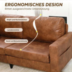 YODOLLA 3-Seater Faux Leather Sofa