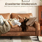 YODOLLA 3-Seater Faux Leather Sofa