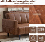 Modern leather sofa bed with storage