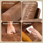 YODOLLA 3-Seater Faux Leather Sofa