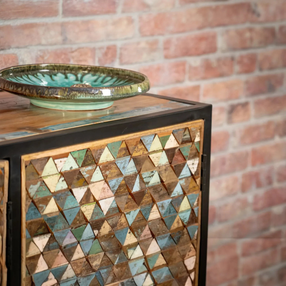 Iron Sky Mango Wood Sideboard with metal base