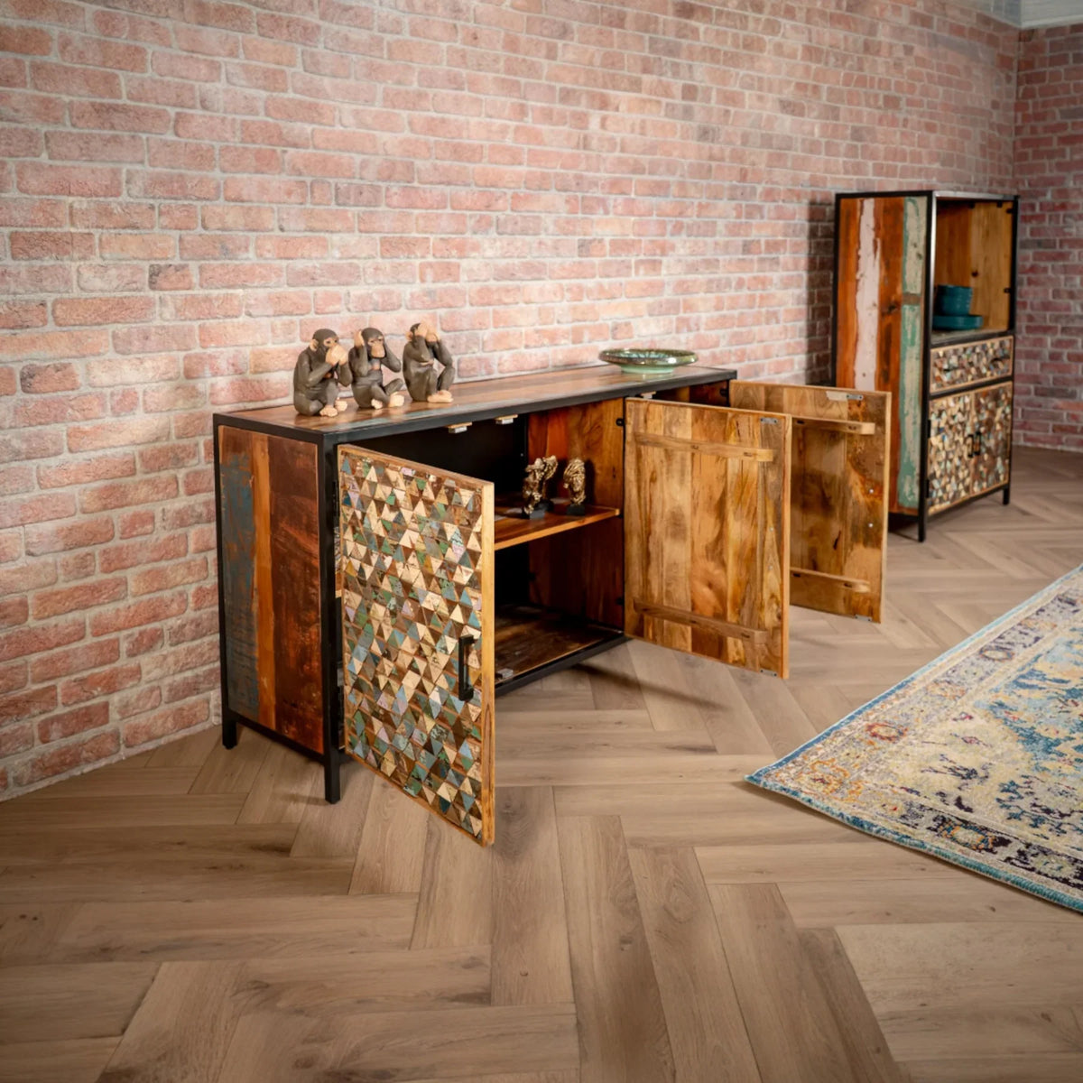 Iron Sky Mango Wood Metal Frame Sideboard