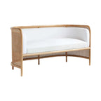 Elegant 3 Seater Sofa with Rattan Backrest