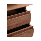 Mare Walnut Wood Sideboard with doors open showing vast shelving