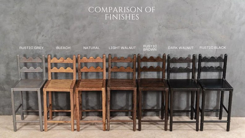 Custom - Nismaaya Tarang Counter Design Reclaimed Wooden Chairs- Set of 4