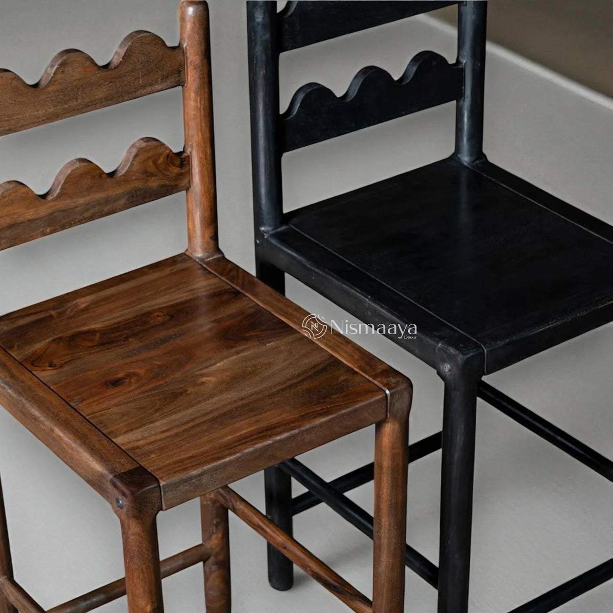 Custom - Nismaaya Tarang Counter Design Reclaimed Wooden Chairs- Set of 4