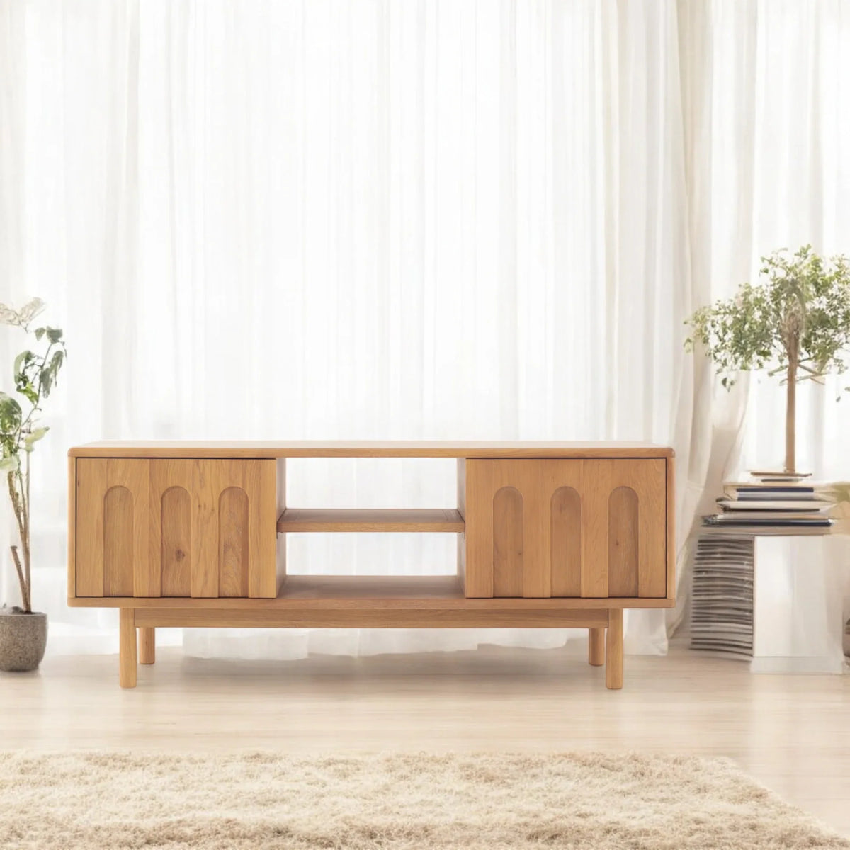Belmont Wooden TV Unit modern entertainment console