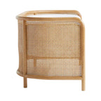 Stylish Wooden & Rattan 3 Seater Sofa
