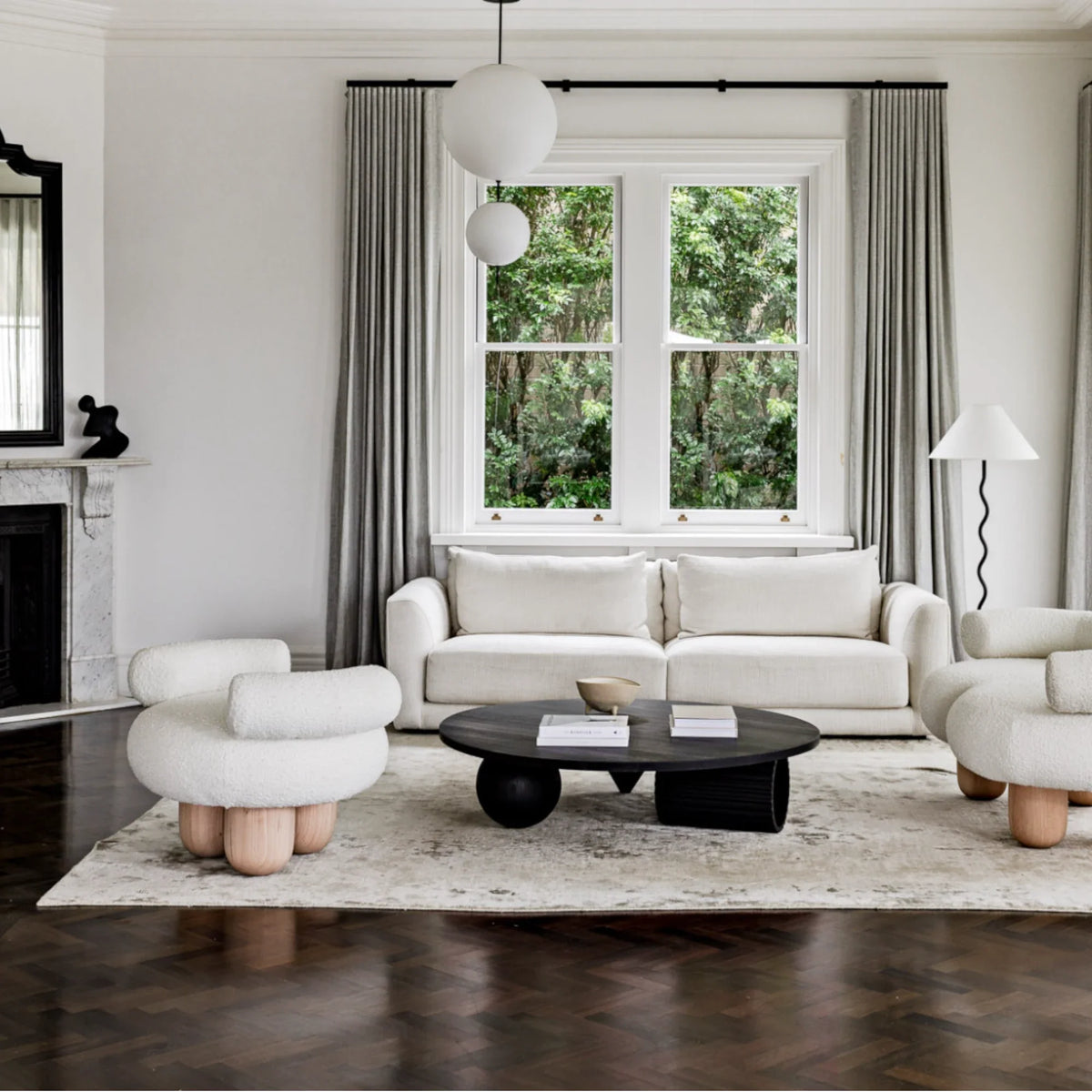 Round wood coffee table with storage