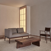 Brutalist Solid Walnut Wooden Har Coffee Table