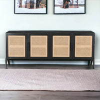 Stylish Aderes Teak Wood Rattan TV Unit for living room