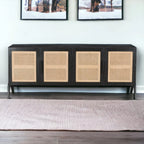 Stylish Aderes Teak Wood Rattan TV Unit for living room
