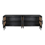 Aderes Teak Wood TV Unit with stylish rattan panels
