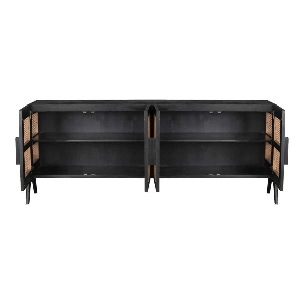 Aderes Teak Wood TV Unit with stylish rattan panels