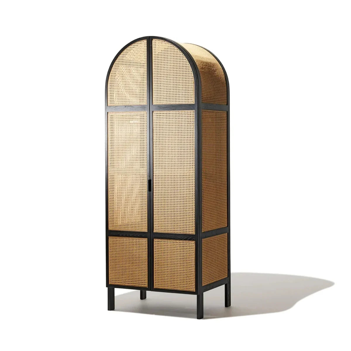 Durable Aderyn Teak Wood Rattan Cupboard with handcrafted 