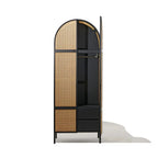 Aderyn Teak Wood Rattan Cupboard with sleek and modern design