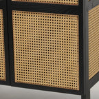 Aderyn Teak Wood Rattan Cupboard